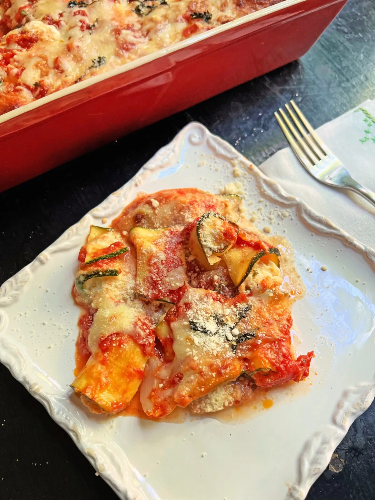 Thinly sliced zucchini stands in for pasta noodles in these vegetarian lasagna roll ups. (Gretchen McKay/Pittsburgh Post-Gazette/TNS)