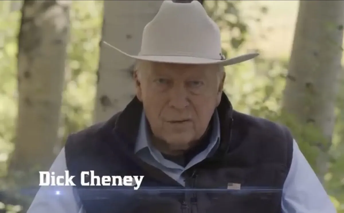 Former Vice President Dick Cheney appears in an ad for his daughter U.S. Rep. Liz Cheney’s (R-Wyo.) reelection campaign. (Screen grab from YouTube)


