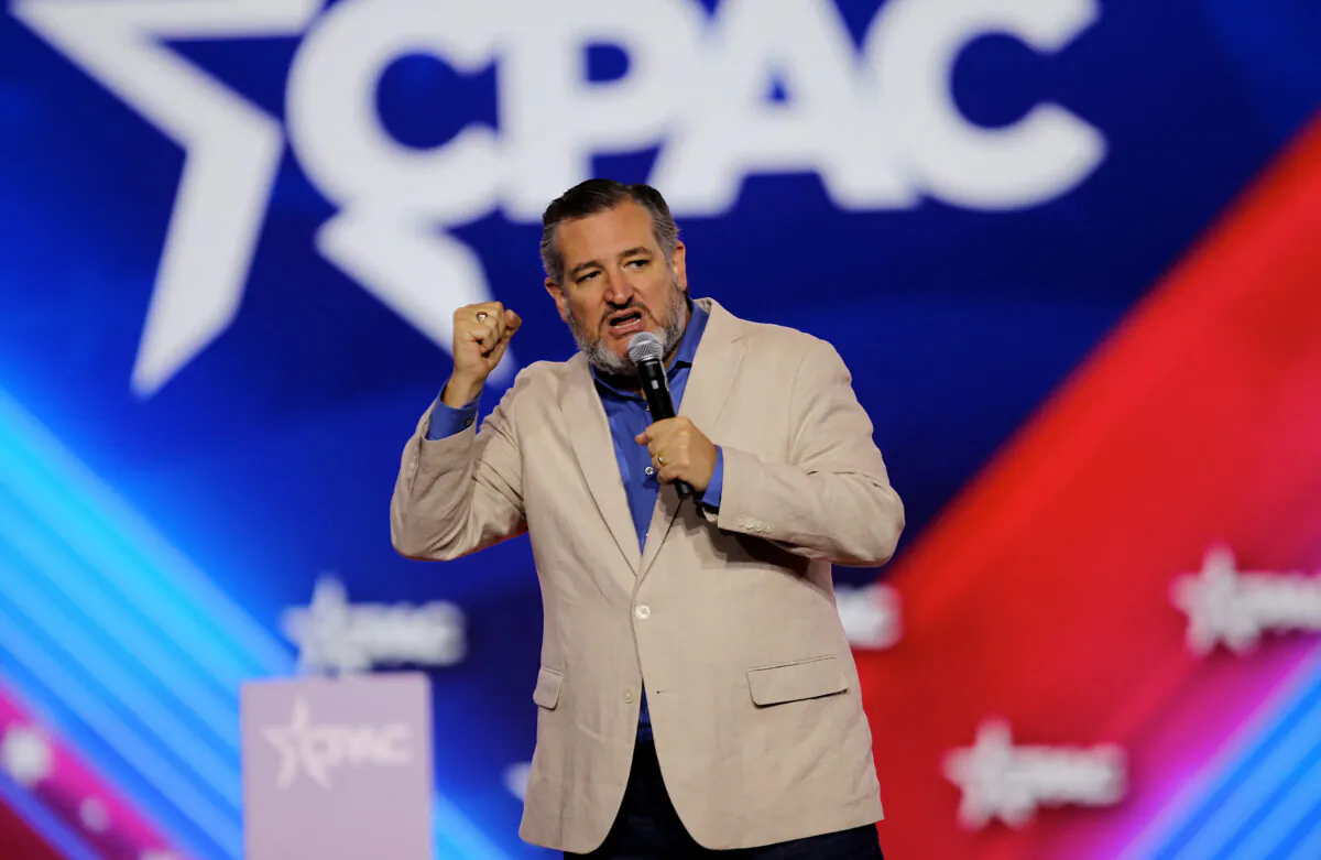 Texas senator Ted Cruz speaks at CPAC Texas at the Hilton Anatole on Aug.5, 2022. (Bobby Sanchez)