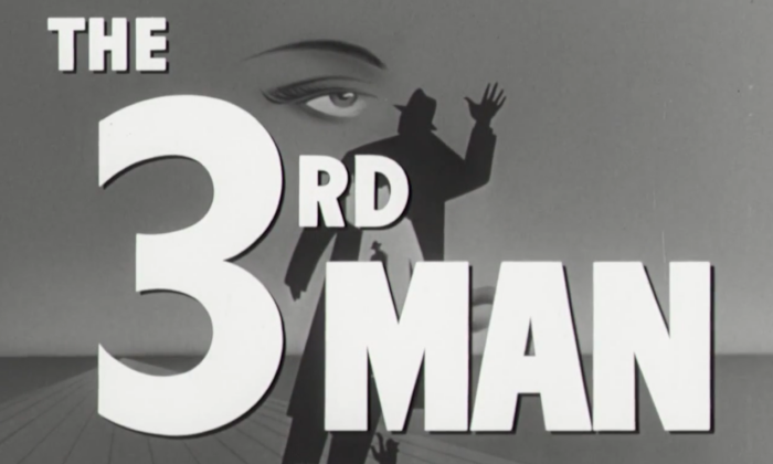 1949 年电影《第三个人》的美国预告片截图。  （公共区域）