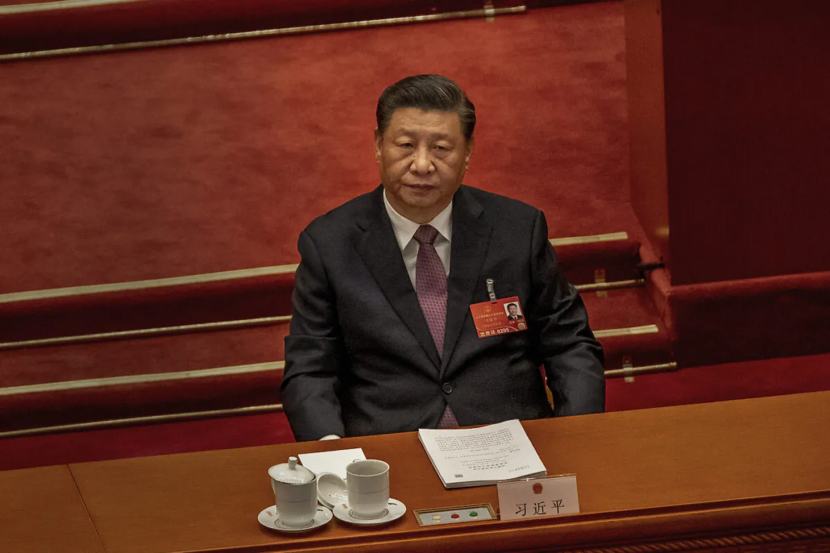 Chinese leader Xi Jinping is seen during the Second Plenary Session of the Fifth Session of the 13th National People's Congress at the Great Hall of the People, in Beijing, China on March 8, 2022. (Andrea Verdelli/Getty Images)