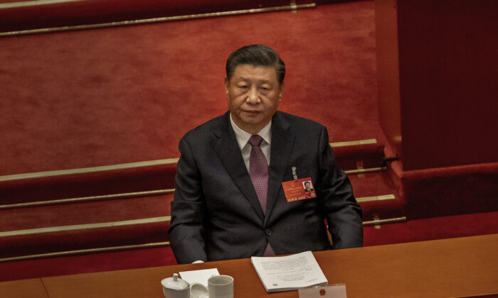 Chinese leader Xi Jinping is seen during the Second Plenary Session of the Fifth Session of the 13th National People's Congress at the Great Hall of the People, in Beijing, China on March 8, 2022. (Andrea Verdelli/Getty Images)