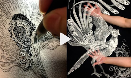 Artist Hand Cuts 3-Dimensional Animals From a Single Sheet of Paper