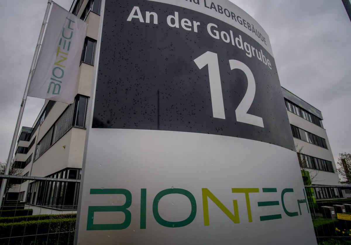 The headquarters of the German biotechnology company "BioNTech" in Mainz, Germany, on March 30, 2022. (Michael Probst/AP Photo)