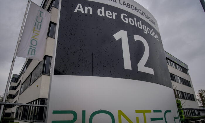 The headquarters of the German biotechnology company "BioNTech" in Mainz, Germany, on March 30, 2022. (Michael Probst/AP Photo)