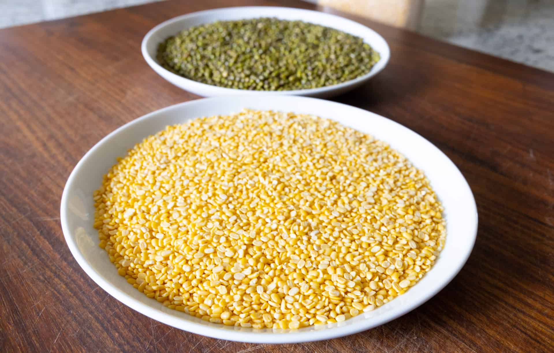 Moong dal and mung beans
