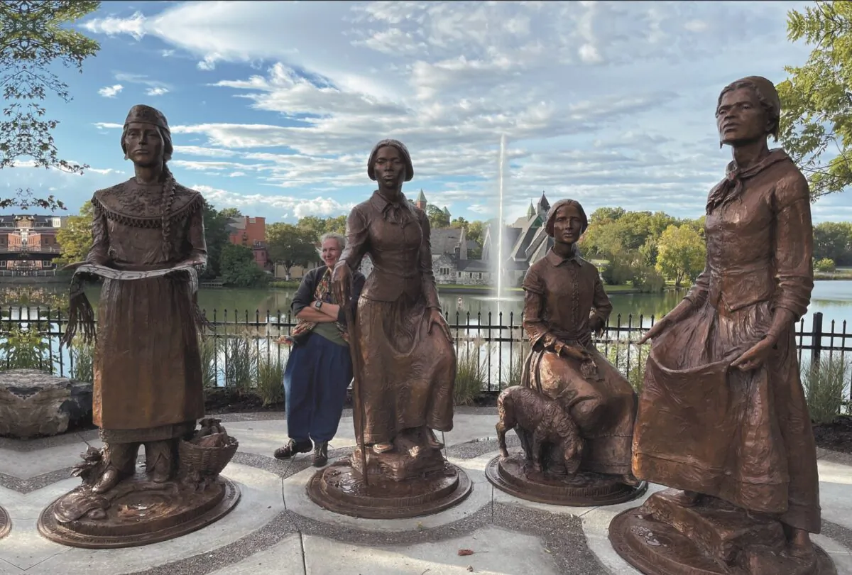 Jane DeDecker’s sculpture installation in Seneca Falls, N.Y. (Poppy Richie for American Essence)