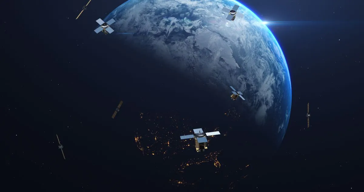 Animated illustration of satellites orbiting Earth.
(Yucel Yilmaz/Adobe Stock)
