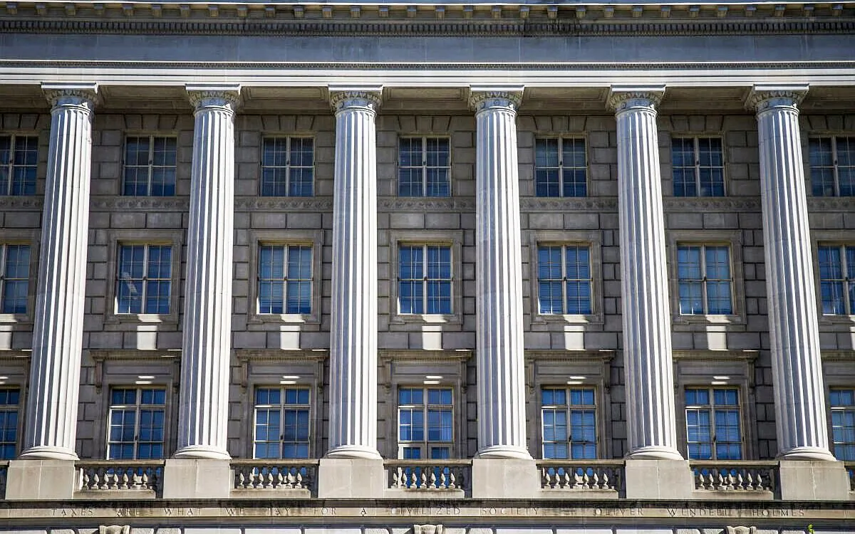 The Internal Revenue Service (IRS) building in Washington, D.C. on April 15, 2019. (Zach Gibson/Getty Images)
