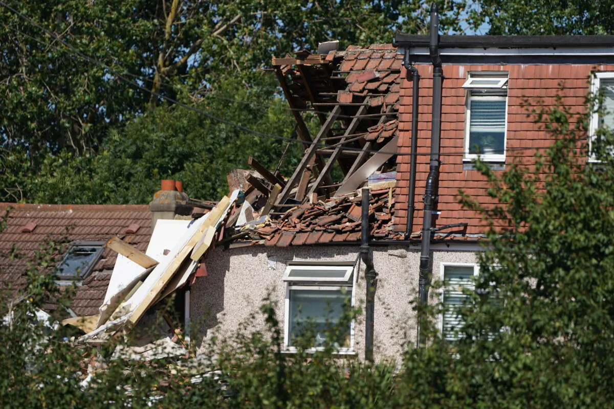 The aftermath of a gas explosion in Thornton Heath, south London, on Aug. 8, 2022. (PA)