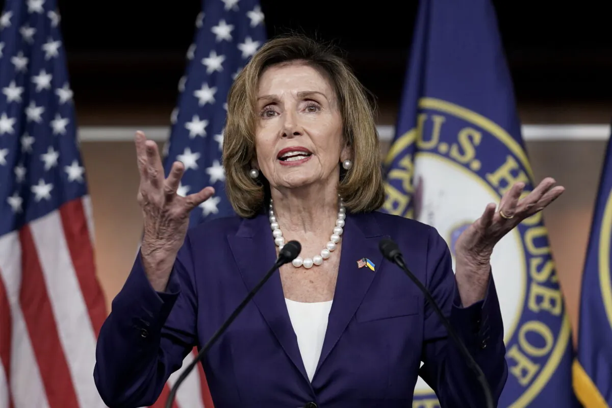 Speaker of the House Nancy Pelosi (D-Calif.), speaks during a news conference at the Capitol in Washington, on July 29, 2022. Pelosi arrived in Singapore early Monday, kicking off her Asian tour as questions swirled over a possible stop in Taiwan that has fueled tension with Beijing. (AP Photo/J. Scott Applewhite, File)