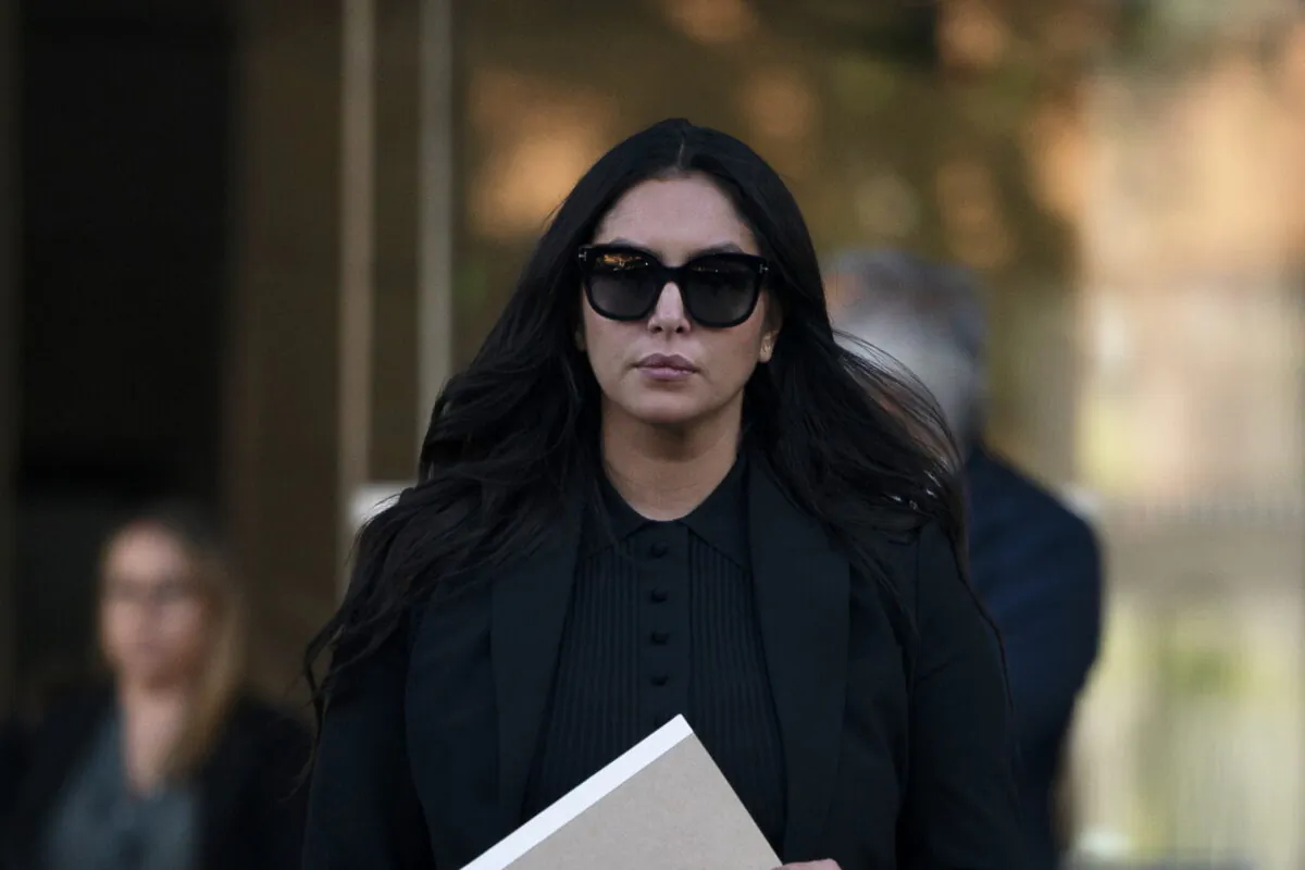 Vanessa Bryant, the widow of Kobe Bryant, leaves a federal courthouse in Los Angeles on Aug. 10, 2022. (Jae C. Hong/AP Photo)