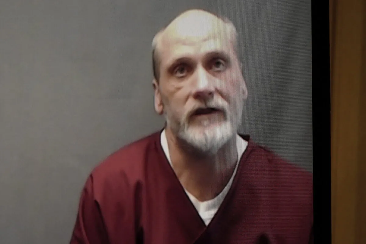 Death row inmate James Coddington speaks to the Oklahoma Board of Pardon and Parole in Oklahoma City on Aug. 3, 2022, in a still from video. (Sue Ogrocki/AP Photo)