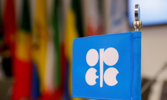 The logo of the Organization of the Petroleum Exporting Countries (OPEC) inside its headquarters in Vienna on Dec. 7, 2018. (Leonhard Foeger/Reuters)