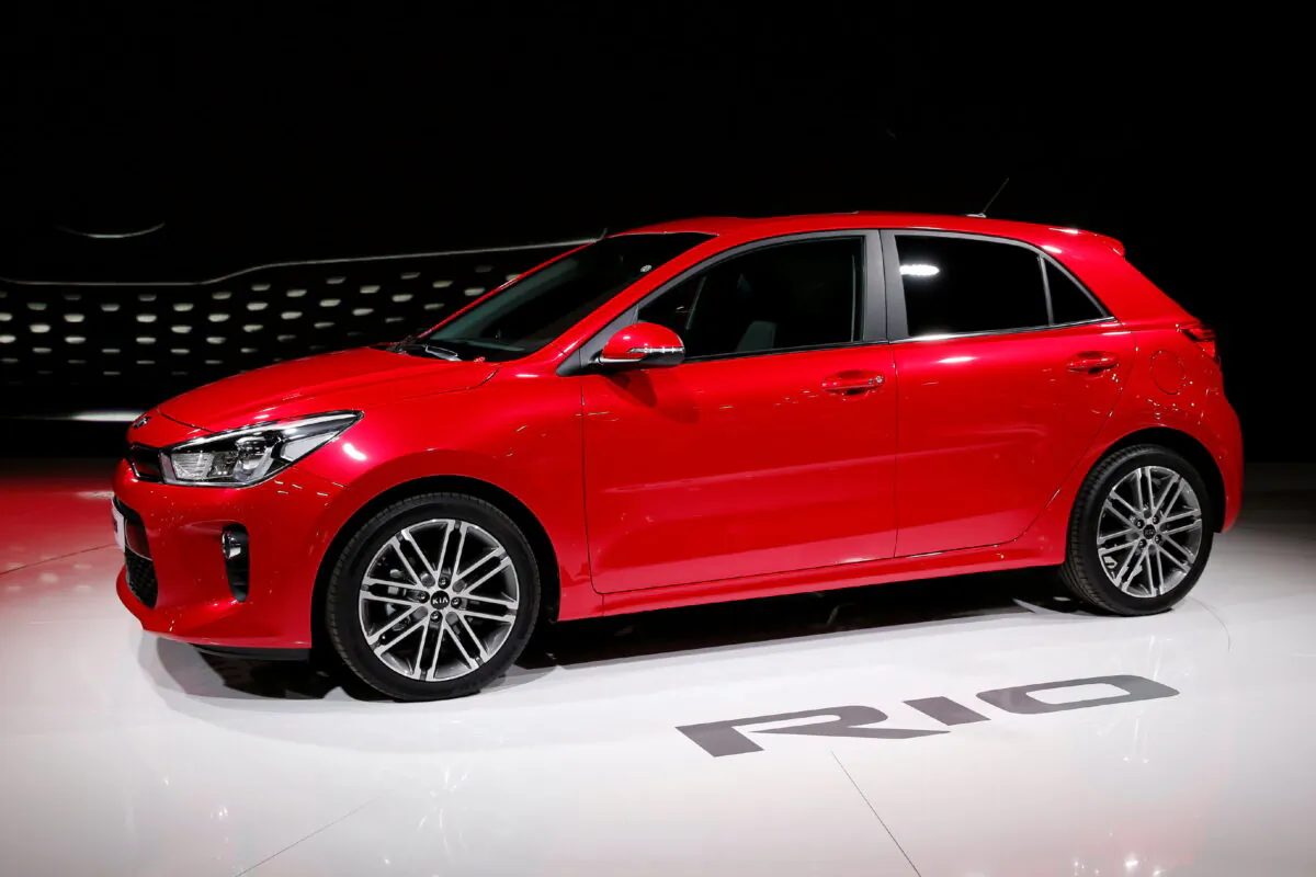 The Kia Rio on media day at the Paris auto show in Paris on Sept. 29, 2016. (Benoit Tessier/Reuters)