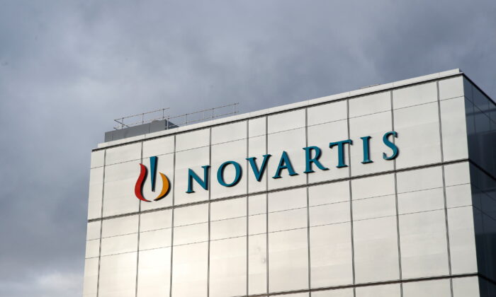 The company logo is seen at Swiss pharmaceutical company Novartis' new cell and gene therapy plant in Stein, Switzerland, November 28, 2019.  (Arnd Wiegmann/Reuters)