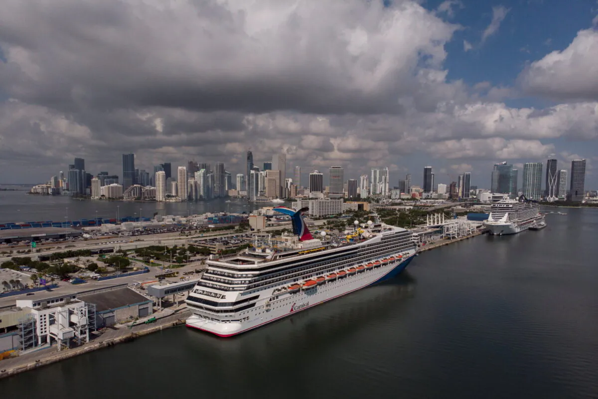 The Carnival cruise ship Sunrise is seen docked at Miami Port, in Miami, Fla., on June 18, 2022. (Reuters/Marco Bello/File Photo)