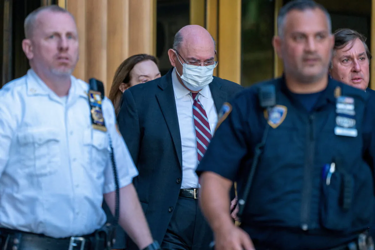 Allen Howard Weisselberg, former Trump Organization CFO, departs criminal court after a hearing for his tax evasion case in New York on Aug. 12, 2022. (David 'Dee' Delgado/Reuters)
