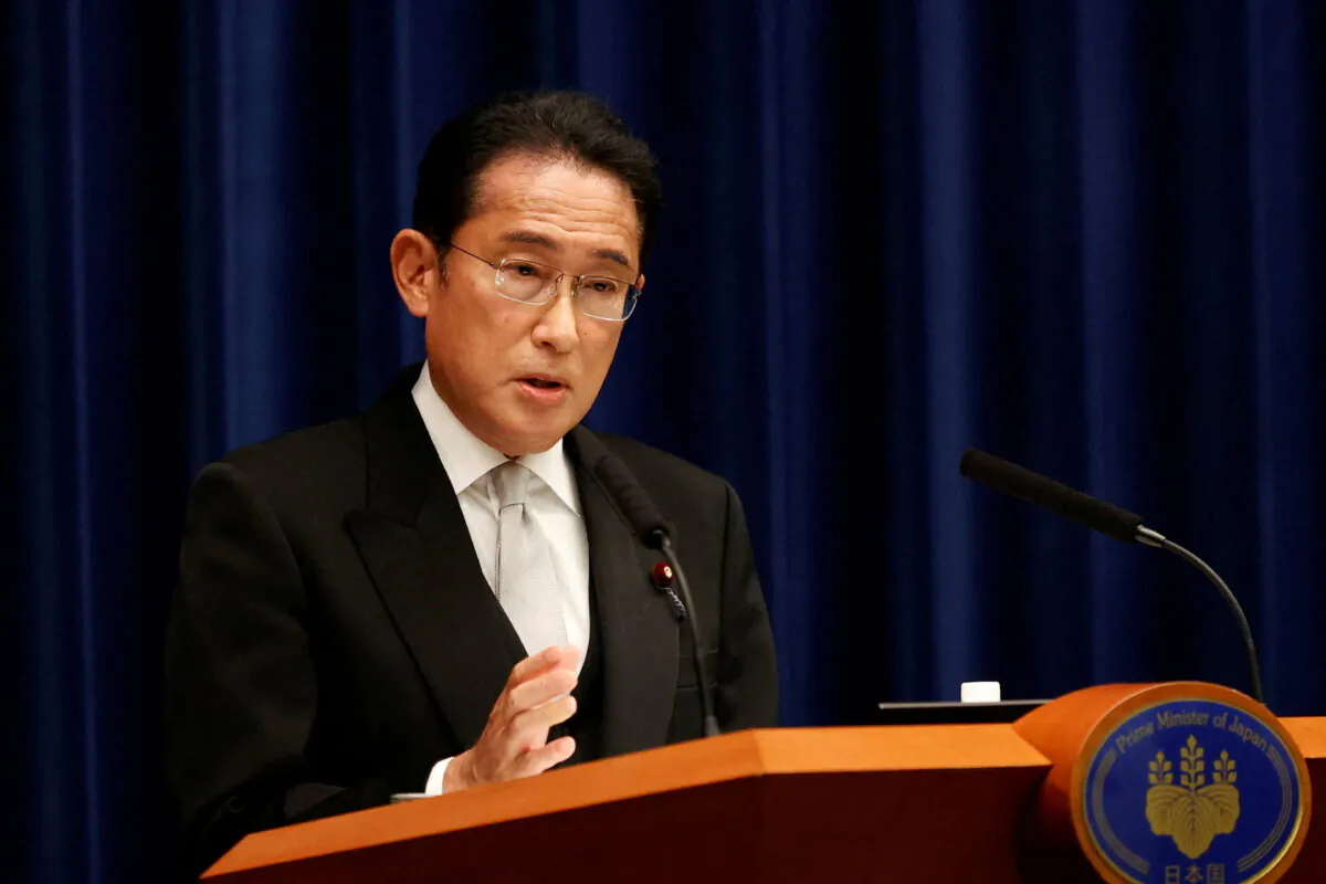Japanese Prime Minister Fumio Kishida speaks during a news conference at the prime minister's official residence in Tokyo, Japan, on Aug. 10, 2022. Rodrigo Reyes Marin/Pool via REUTERS/File Photo