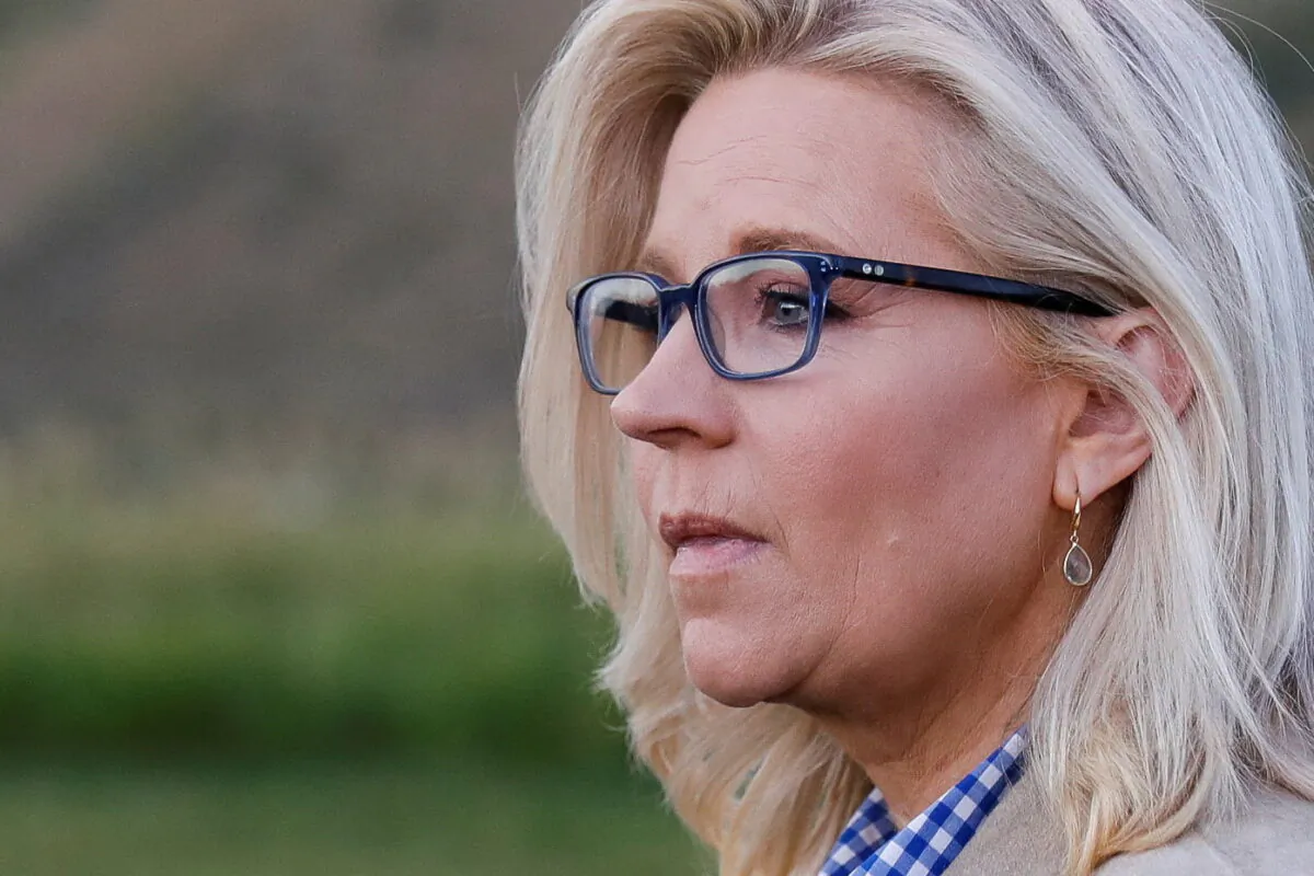 Rep. Liz Cheney (R-Wyo.) looks on during her primary election night party in Jackson, Wyo., on Aug. 16, 2022. (David Stubbs/Reuters)