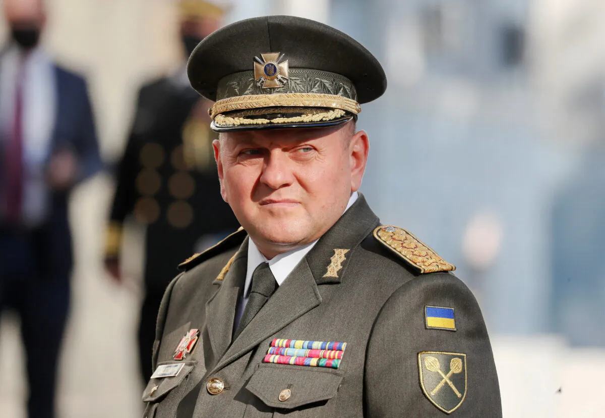 Commander-in-Chief of the Armed Forces of Ukraine Valeriy Zaluzhnyi waits before a meeting with U.S. Defense Secretary Lloyd Austin and other officials in Kyiv, Ukraine, on Oct. 19, 2021. (Gleb Garanich/Reuters)
