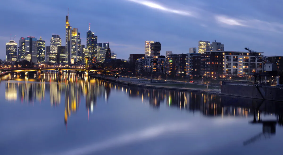 The skyline with its financial district is photographed as the spread of the coronavirus disease (COVID-19) continues during an extended lockdown in Frankfurt, Germany, on Jan. 14, 2021. (Kai Pfaffenbach/Reuters)