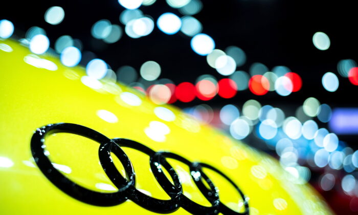 The Audi logo is pictured at the 43rd Bangkok International Motor Show, in Bangkok, Thailand, on March 22, 2022. (Athit Perawongmetha/Reuters)
