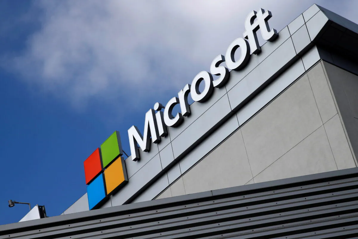 A Microsoft logo in Los Angeles on June 14, 2016. (Lucy Nicholson/Reuters)