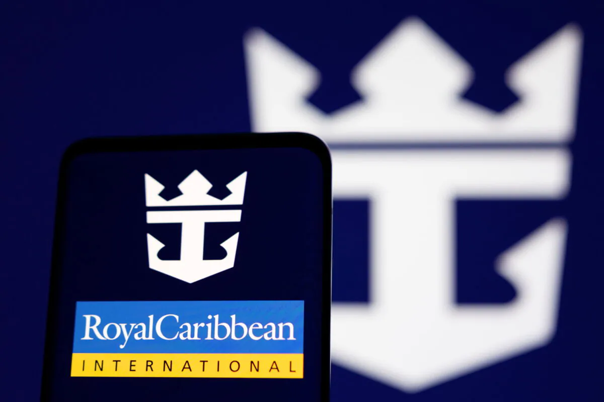 Royal Caribbean logo displayed in a photo illustration taken on May 3, 2022. (Dado Ruvic/Illustration/Reuters)