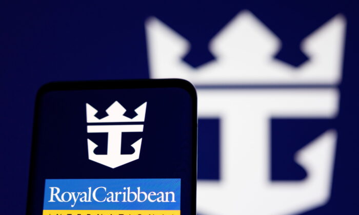 Royal Caribbean logo displayed in a photo illustration taken on May 3, 2022. (Dado Ruvic/Illustration/Reuters)