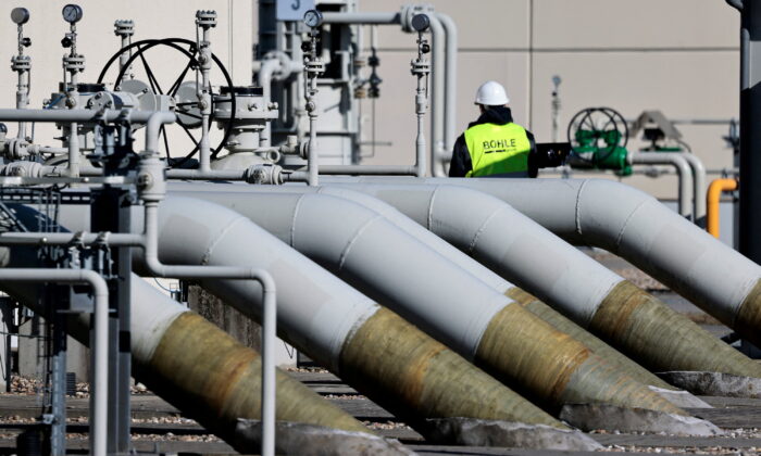 Pipes at the landfall facilities of the Nord Stream 1 gas pipeline are pictured in Lubmin, Germany, on March 8, 2022. (Hannibal Hanschke/Reuters)