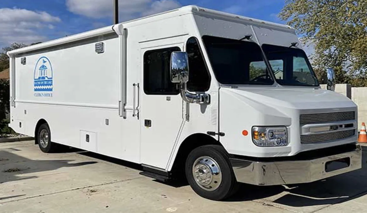 Racine's mobile voting unit as displayed in a screenshot of the Wisconsin Institute for Law and Liberty on August 10, 2022. (Jackson Elliott/The Epoch Times)