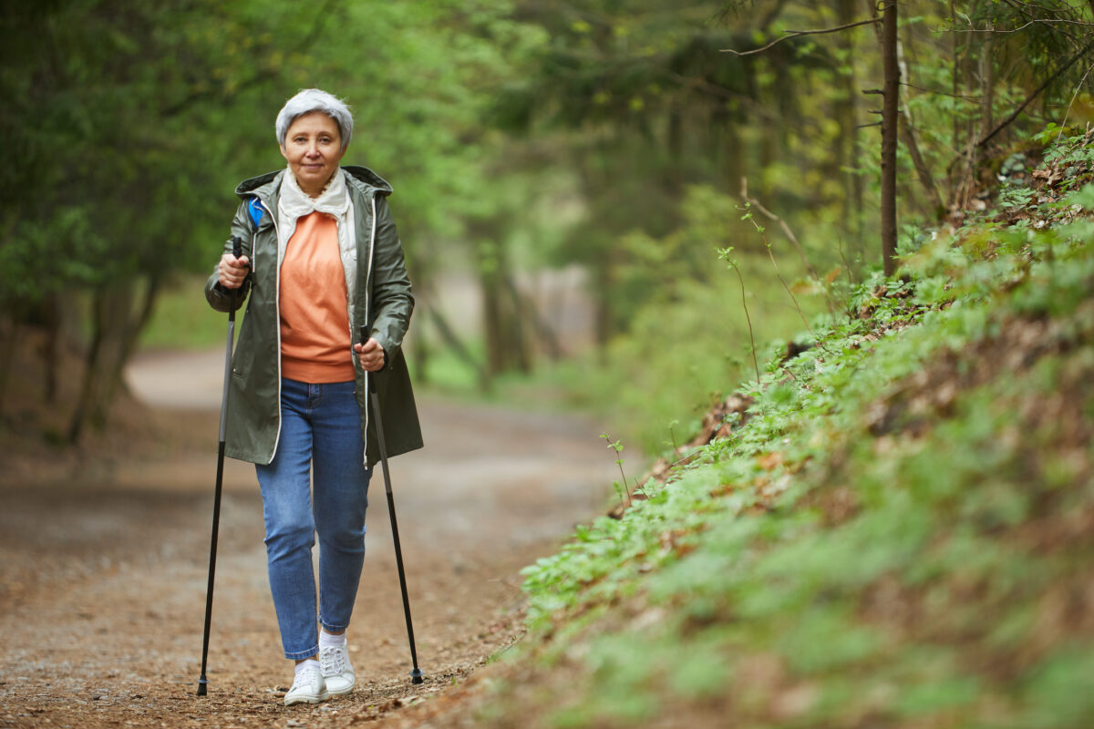 While it may be uncommon in North America, Nordic walking is a great way to get more out of your walk.(SeventyFour/Shutterstock)