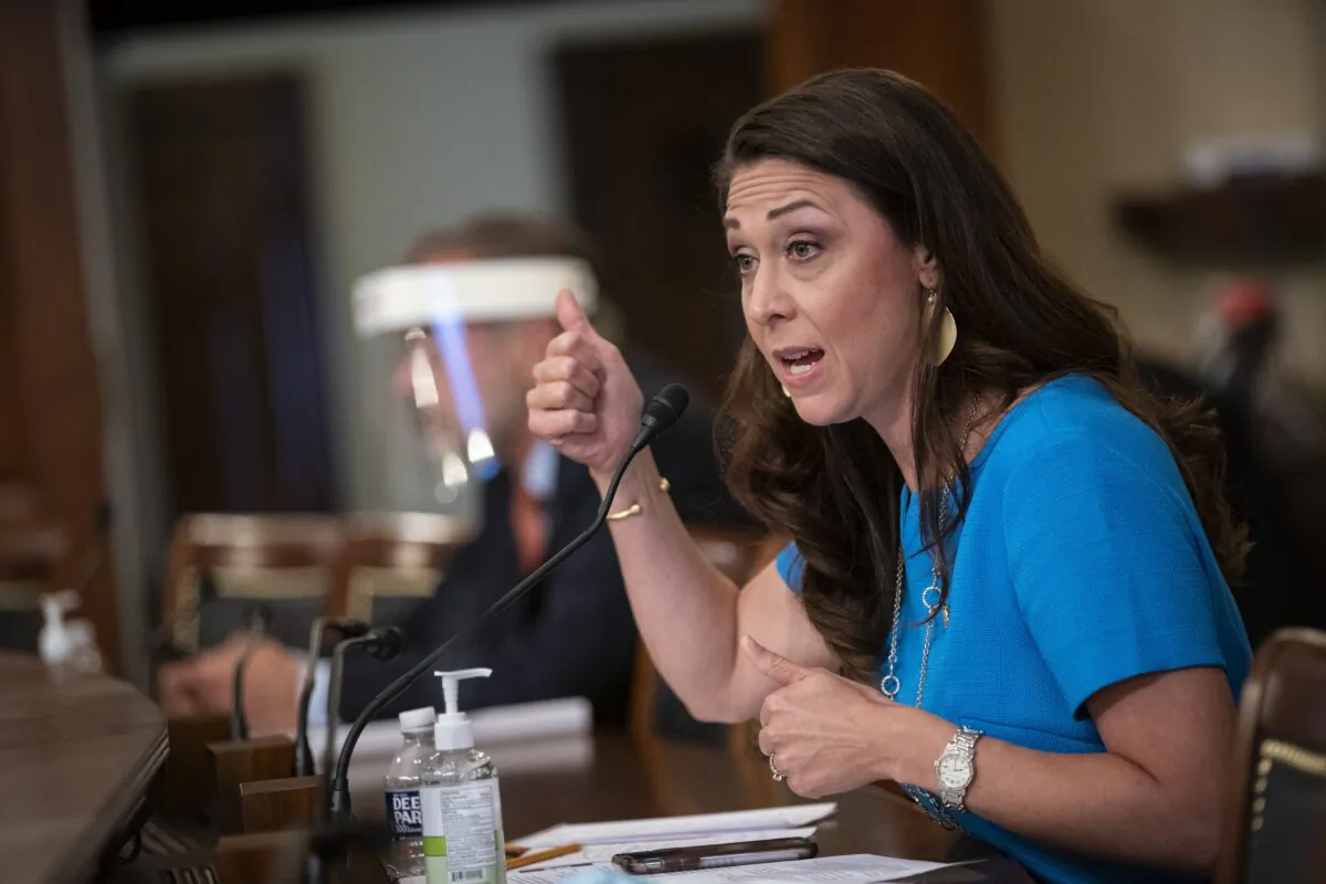 Rep. Jaime Herrera Beutler (R-Wash.) speaks during a House Appropriations Subcommittee hearing on Capitol Hill in Washington on June 4, 2020. (Al Drago/Pool/Getty Images)