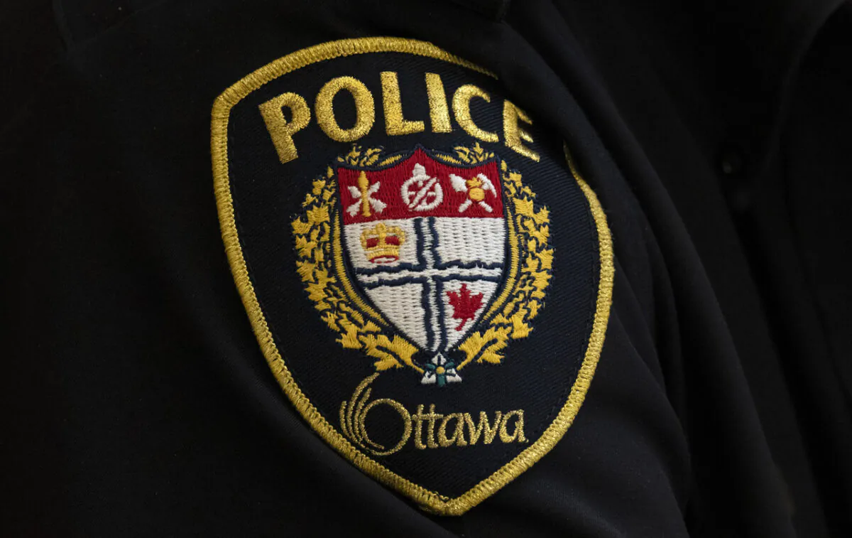 A close-up of an Ottawa Police officer’s badge in Ottawa on April 28, 2022. (Adrian Wyld/The Canadian Press)