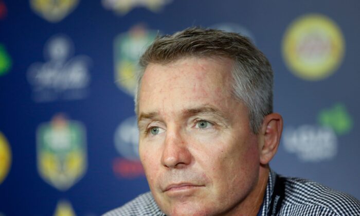 Coach Paul Green at the post game media conference after the Round 6 NRL match between the North Queensland Cowboys and the Wests Tigers at 1300SMILES Stadium in Townsville, Saturday, April 8, 2017