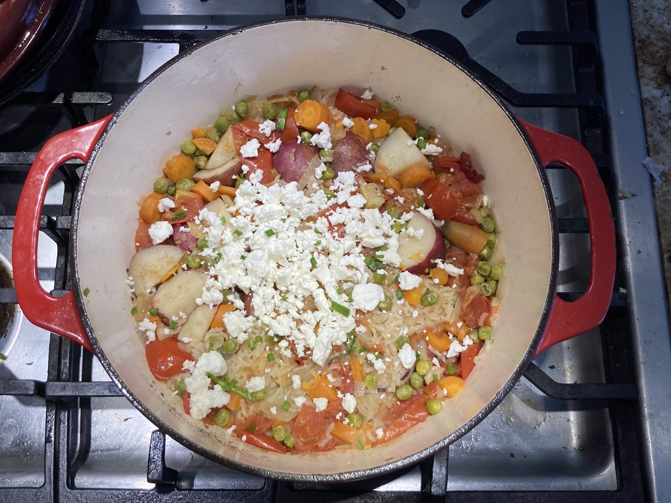 peas and carrots cook up rice