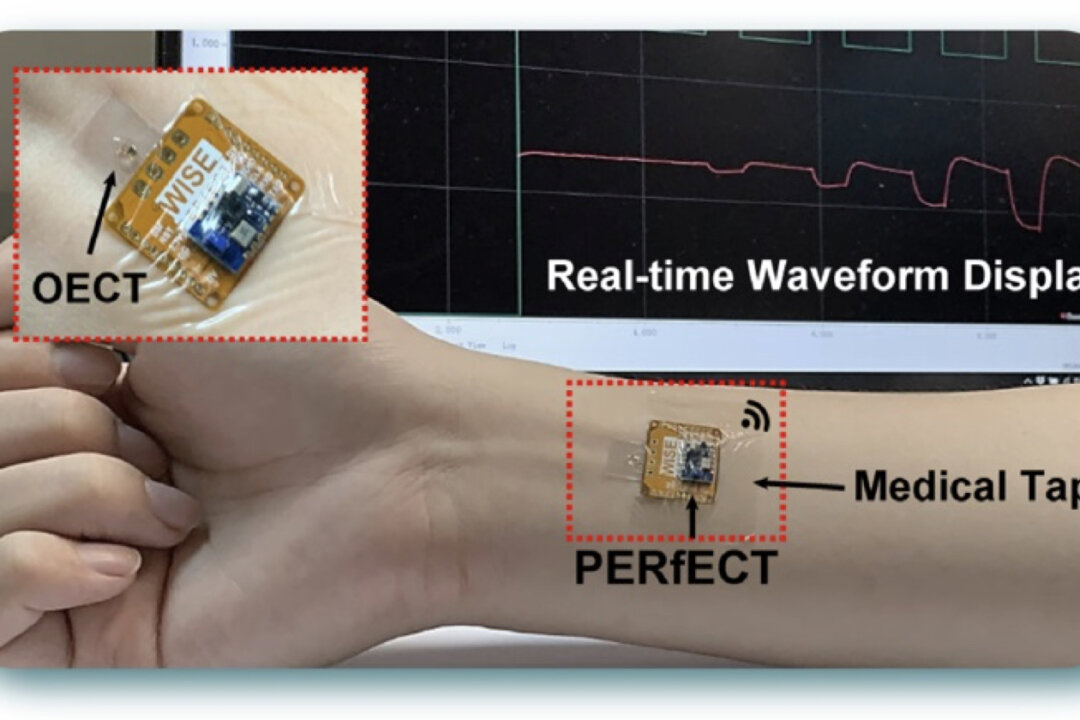 The University of Hong Kong has developed a coin-sized wearable bioelectronic sensor to monitor blood sugar levels as well as other heath conditions. (HKU)