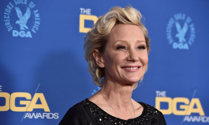 Anne Heche arrives at the 74th annual Directors Guild of America Awards in Beverly Hills, Calif., on March 12, 2022. (Jordan Strauss/Invision via AP)