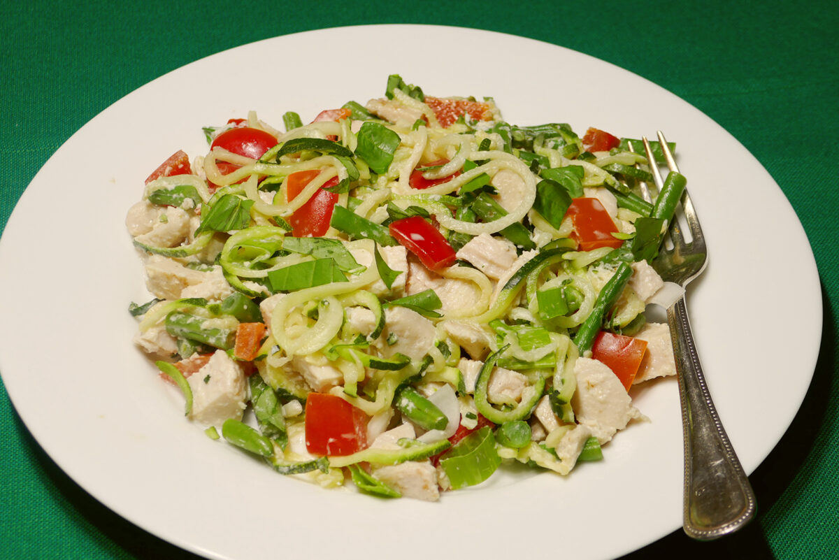 Chicken and Zucchini Noodles 'Pasta' Salad. (Linda Gassenheimer/TNS)