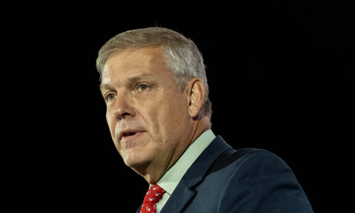 Republican Rep. Barry Loudermilk of Georgia speaks on the last day of the annual "Road to Majority Policy Conference" held by the Faith & Freedom Coalition at the at the Gaylord Opryland Resort Convention Center in Nashville, Tenn. on June 18, 2022. (Seth Herald/Getty Images)