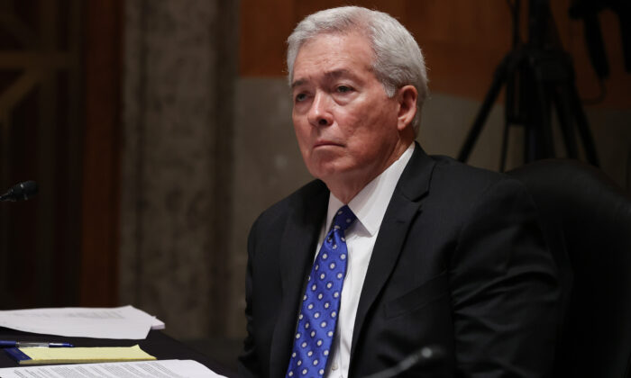 Former FBI Assistant Director for Intelligence Kevin R. Brock testifies before the Senate Homeland Security Committee about the Crossfire Hurricane investigation in the Dirksen Senate Office Building on Capitol Hill on Dec. 3, 2020. (Chip Somodevilla/Getty Images)