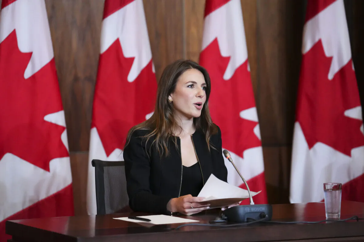 Conservative member of Parliament Raquel Dancho holds a press conference in Ottawa on July 25, 2022. (The Canadian Press/Sean Kilpatrick)