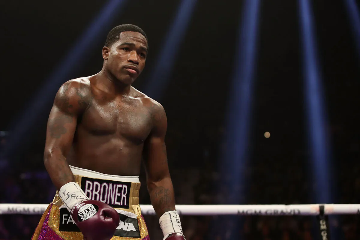 Adrien Broner reacts during the WBA welterweight championship against Manny Pacquiao at MGM Grand Garden Arena in Las Vegas on Jan. 19, 2019. (Christian Petersen/Getty Images)