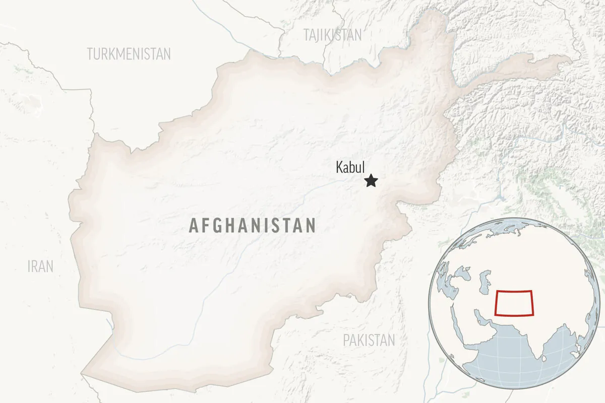 A locator map for Afghanistan with its capital Kabul. (AP Photo)