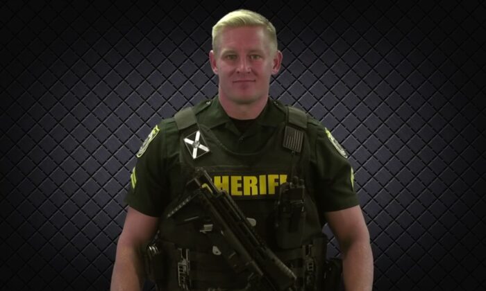 This still image shows a Brevard County Sheriff's Office (BCSO) resource deputy wearing new tactical gear. (Courtesy of BCSO)