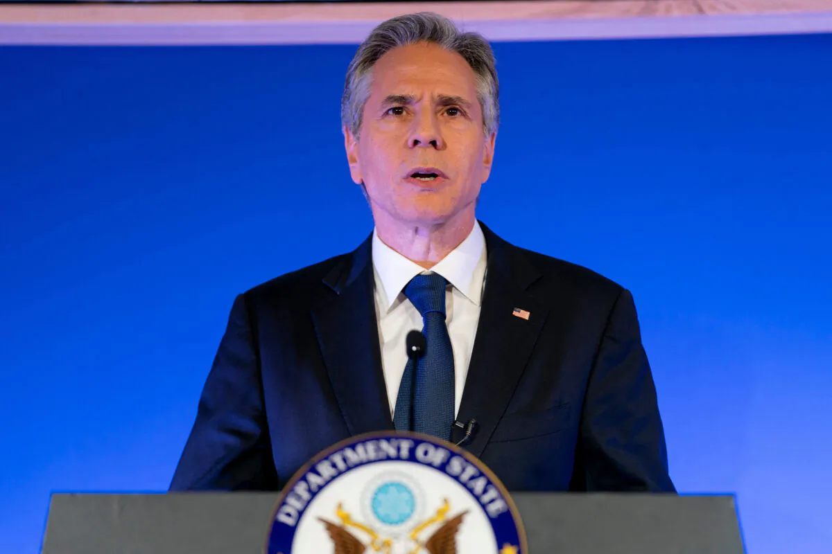 US Secretary of State Antony Blinken devilers a speech on the US-Africa Strategy at the University of Pretoria's Future Africa Campus in Pretoria, on August 8, 2022. - Blinken is on a ten-day trip to Cambodia, Philippines, South Africa, Congo, and Rwanda. (Photo by Andrew Harnik / POOL / AFP) (Photo by ANDREW HARNIK/POOL/AFP via Getty Images)