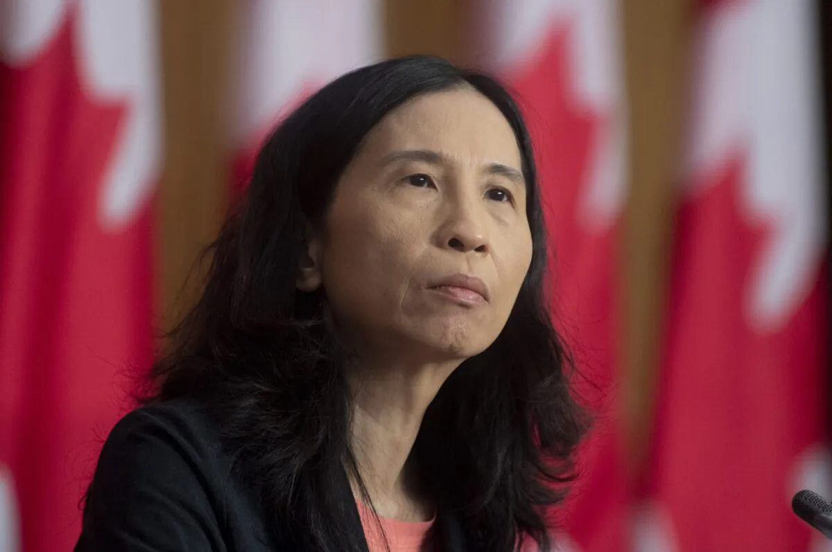 Chief Public Health Officer Theresa Tam listens to a question during a news conference in Ottawa on Jan. 12, 2021. (The Canadian Press/Adrian Wyld)