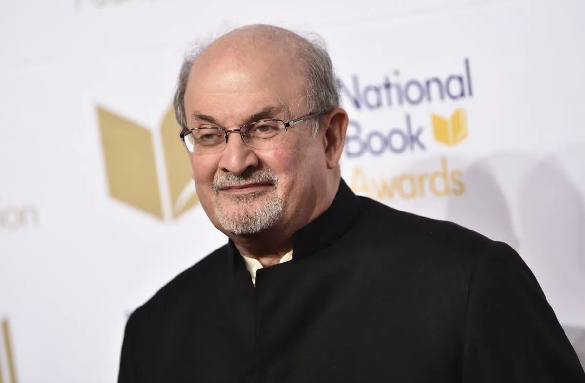 Salman Rushdie attends the 68th National Book Awards Ceremony and Benefit Dinner in New York on Nov. 15, 2017. (Evan Agostini/Invision/AP)