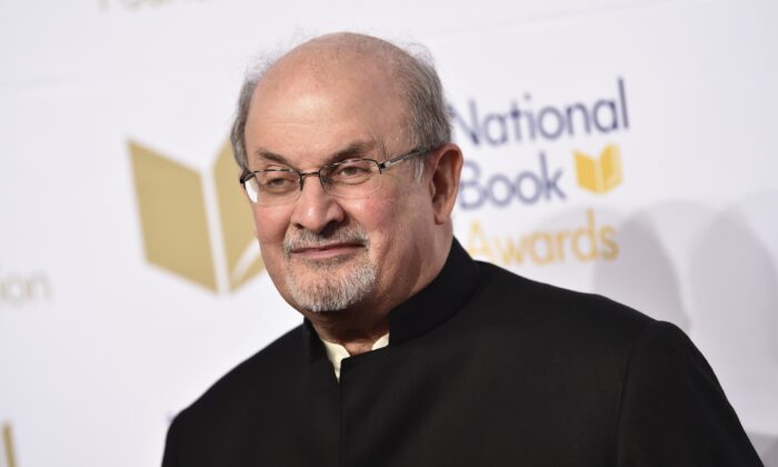 Salman Rushdie attends the 68th National Book Awards Ceremony and Benefit Dinner in New York on Nov. 15, 2017. (Evan Agostini/Invision/AP)